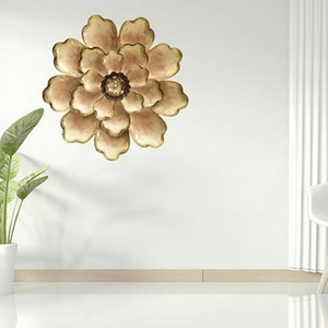 Decoración de Pared Floral Metálica, Arte Contemporáneo Hecho a Mano, Adorno Circular Colgante para Diseño de Interiores del Hogar - Product Image 3