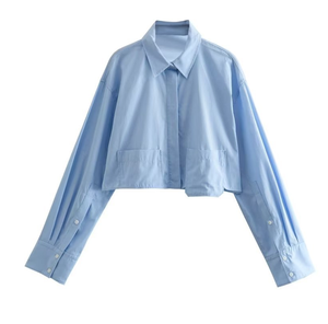 Şeker Rengi Bayan Kısa Stil Bluz - Product Image 3