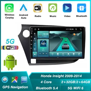 New Head Unit Android Auto Radio 2 Din Car Radio For Honda Insight 2009-2014 Dvd GPS Navigation Stereo 5G-WIFI Car Player