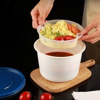 Vente en gros 16oz /450g Bol en plastique PP jetable micro-ondable Récipient alimentaire avec couvercle Déjeuner à emporter
