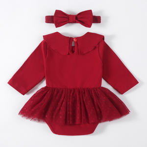 Combinaisons en coton haut de gamme et élégantes pour les occasions décontractées des filles, motif uni, design à boutons, service ODM automne, bébé - Product Image 2