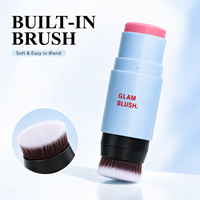 Stock disponible, stick de blush crémeux multicolores avec pinceau, éclat naturel, prix de gros, approvisionnement en vrac, maquillage professionnel pour le visage, stick de blush pour les joues