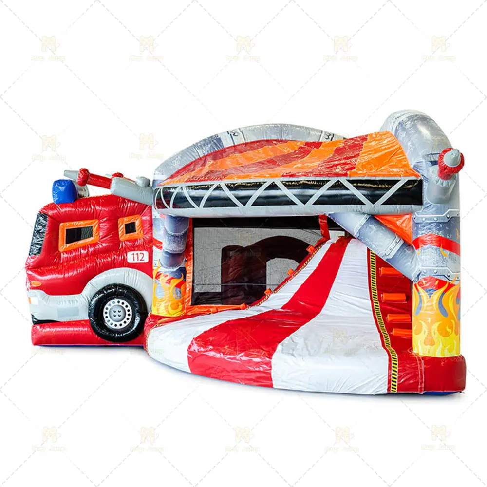 Ew Design Inflável Firetruck Combo Fire Truck Castelo Bouncy Com Slide Fire Truck Casa De Salto Para Venda