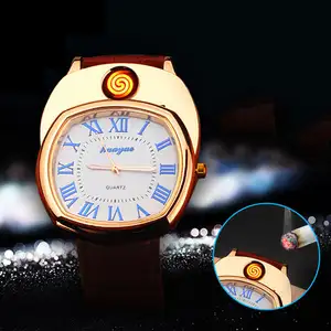 Nuovo orologio Usb accendino senza fiamma ricaricabile accendisigari Usb orologio da uomo accendino