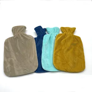 Soft Fleece 2L 32.5x20cm Hot Water Bag Self Heating Hot Compress Water Bag Rubber Hot Water Bottle With Cover