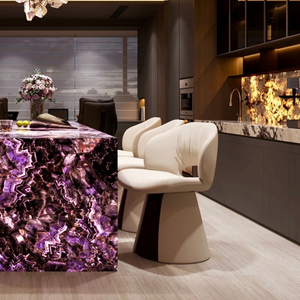 <span class=keywords><strong>Comptoir</strong></span> de bar en améthyste, pierre translucide naturelle de couleur violette, design mystérieux rétroéclairé, <span class=keywords><strong>pour</strong></span> cuisine ouverte - Product Image 3