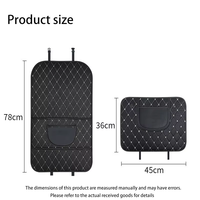 1 pièce Housse de protection de dossier de siège de voiture en PU avec tapis anti-coup de pied et sac de rangement anti-salissures - Accessoires automobiles