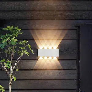 2W 4W 6W 8W 10W Oval Up And Dowm Outdoor Waterproof Wall Lamp Mounted Waterproof IP65 Exterior Wall Light Porch Garden Light