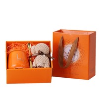 Nouvel An anniversaire merci coffrets cadeaux personnalisé en céramique marbre tasses à café ensemble de serviettes Souvenir mariage Unique Mr et Mme mugs ensemble
