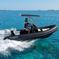 Bateau semi-rigide Hypalon haute performance 5,2 m, coque en fibre de verre à fond en V profond, barre de protection, bateau pneumatique rapide, bateau d'accompagnement pour yacht offshore