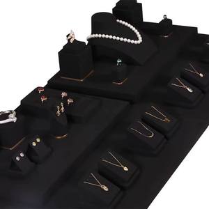 New Jewelry Window Display Set <b>Earrings</b> Necklace Props Black Microfiber Counter Jewelry Display Stand Necklace Display - Product Image 5