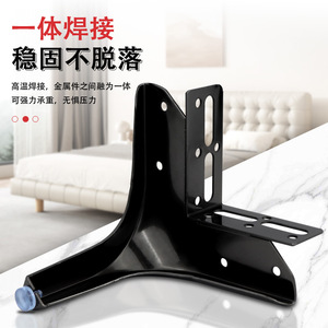 Pied de meuble en acier robuste noir mat avec support d'angle, design industriel - Product Image 1