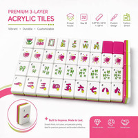 3-Schichtige Moderne Luxuriöse Amerikanische Mahjong-Steine 160 Stück Umweltfreundlich Wasserbeständig Individuell Bedrucktes Acryl-Spiel Geschenk für Frauen & Männer