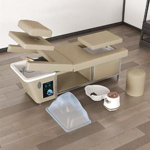 Cama de masaje eléctrica de lujo con reposacabezas integrado y baño de pies, adecuada para salones de belleza con circulación de agua - Product Image 1