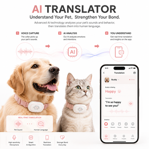 เครื่องแปล<span class=keywords><strong>ภาษา</strong></span>สำหรับสัตว์เลี้ยง <span class=keywords><strong>แปล</strong></span><span class=keywords><strong>ภาษา</strong></span>ระหว่างคนและสัตว์เลี้ยงแบบเรียลไทม์ <span class=keywords><strong>พ</strong></span>ร้อมระบบจดจำอารมณ์ขั้นสูงสำหรับแมว/สุนัข-เชื่อมต่อผ่าน WiFi - Product Image 3
