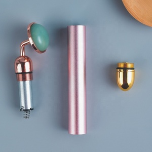 Rouleau pour le visage et les yeux, <span class=keywords><strong>masseur</strong></span> électrique <span class=keywords><strong>vibrant</strong></span>, vert, en Jade, Aventurine, petite tête - Product Image 5