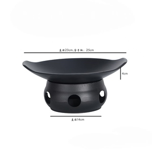 Assiette de service noire mate pour cuisinière ouverte, chauffage à l'alcool, conservation de la chaleur, plat de cuisine individuel - Product Image 3