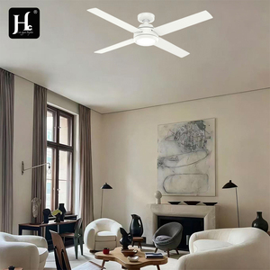 Modern 52-inch AC/DC indoor <b>ceiling</b> <b>fan</b> <b>with</b> LED light and <b>remote</b> control, 4 blades, metal body, suitable for dining room - Product Image 6