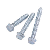 Vis de fixation en acier au carbone, mesure métrique, à bride hexagonale, zinguée nickelée, pour béton, dimensions conformes aux normes néo-zélandaises