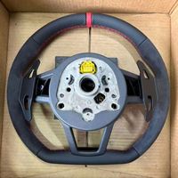 Volant de voiture en cuir suédé à fond plat pour Audi S5 A4 A3 TT MK2 A6 C7 B9.5 B8 S4 Q7 8V Q8 S5 S4 B9 A7 S6 RS7 B8.5 S3