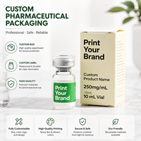 Emballages et étiquettes personnalisés pour flacons de médicaments de 3 ml et 10 ml, avec logo imprimé en couleur sur carton blanc et estampage à chaud