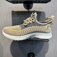 Chaussures de course respirantes pour hommes en maille Flyknit, à lacets rapides, semelle épaisse et amortissante, pour la marche décontractée et les sports de plein air