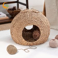 Lit pour chat classique rectangulaire en corde tressée à la main et cage pour animaux de compagnie pour chiens et chats, écologique, solide, luxueux, imperméable, amovible et lavable