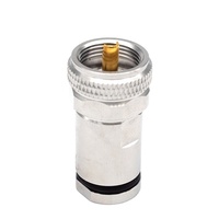 LWMC UHF PL259 Abrazadera de enchufe macho 50ohm Resistencia de impedancia 1P Latón RG8 Conector de cable RF para LMR400