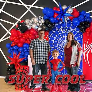 Kit de Guirnalda de Globos con Temática de Araña, con Fondo, Tarjetas Adhesivas, Estrella Grande, Globos de Mylar con Forma de Estrella Grande para Fiesta de Cumpleaños - Product Image 6