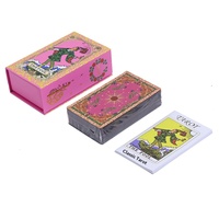 Dek Kartu Tarot Plastik Rose Gold Baru yang Dapat Disesuaikan, 78 Kartu, dengan Embos Emas, Tahan Air, dalam Kotak Warna