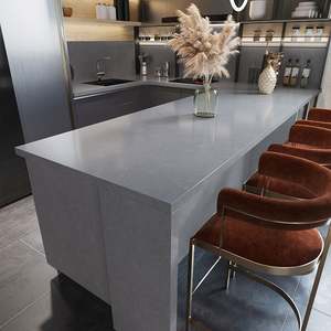 Tedarikçisi <span class=keywords><strong>Starlight</strong></span> gri kahverengi Vanity Top beyaz yığılmış Sparkle İspanya taş sabuntaşı kuvars levha - Product Image 3