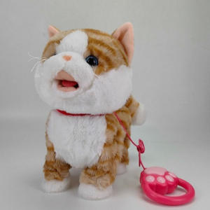 ของเล่นสัตว์เลี้ยงตุ๊กตาขนนุ่มแบบจำลองสำหรับเด็ก  รูปแบบสุนัขและแมว  สามารถเลียลิ้นได้ เดิน ร้องเพลง เรียนรู้ และพูดได้ - Product Image 1