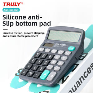 Calculatrice promotionnelle à affichage 12 chiffres – Durable, à énergie solaire, avec piles AAA remplaçables – Calcul rapide – Noire - Product Image 4