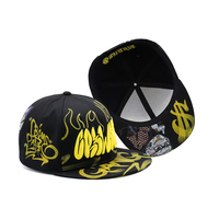 Gorra de Béisbol con Logotipo Personalizado, Estilo Graffiti Urbano, Impresión a Doble Cara, Hip-Hop, Unisex, Moderna, Visera Plana, para Fiestas al Aire Libre, con Diseño Floral