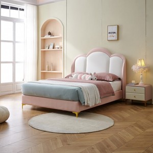 Lit pour enfants en bois massif, lit nuage, chambre à coucher, dossier souple, réglable, lit camion pour garçon, <span class=keywords><strong>petite</strong></span> fille, chambre d'enfant - Product Image 1