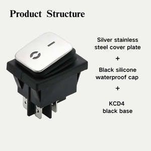 Kcd4 không thấm nước Silicone Rocker chuyển đổi 16A 250V on off thuyền Xe thiết bị chuyển đổi quyền lực tùy chọn cho đa màu sắc - Product Image 2