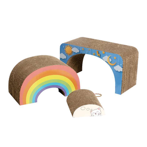 Pawise Durable Resistente a los arañazos Multifunción 3 en 1 Rascador <span class=keywords><strong>de</strong></span> gato <span class=keywords><strong>de</strong></span> cartón <span class=keywords><strong>Castillo</strong></span> en el cielo Rascador <span class=keywords><strong>de</strong></span> gato <span class=keywords><strong>de</strong></span> gran tamaño Juguete - Product Image 3