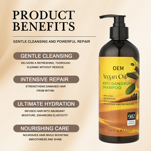 Champú Profesional de Aceite de Argán Orgánico para Adultos, Marca Blanca para Cabello <span class=keywords><strong>Rizado</strong></span>, Hidratante Herbal, Anticaspa y Anticaída - Product Image 2