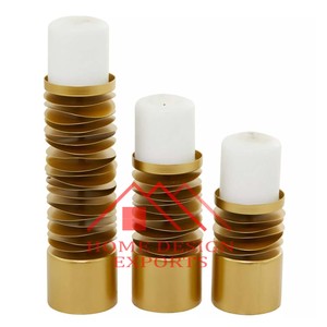 Porte-bougie doré sur mesure pour la décoration de la maison, porte-bougie en fer fait main pour le sol - Product Image 4