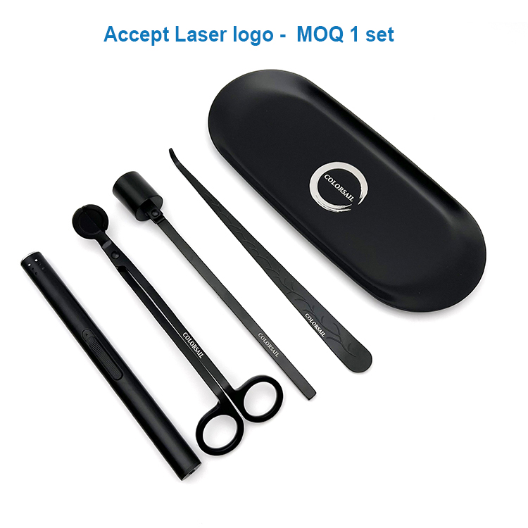 Набор для ухода за свечами, набор инструментов для свечей из черного золота, розового серебра, фитиль, триммеры