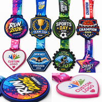 Fabricant de médailles sportives vierges en plastique PVC caoutchouc personnalisées de haute qualité par sublimation