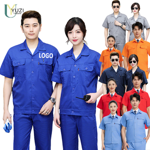 <span class=keywords><strong>Abbigliamento</strong></span> da Lavoro Estivo per Uomo, Tuta Protettiva per <span class=keywords><strong>Officina</strong></span> e Fabbrica con Logo Ricamato, Adatta per Saldatura e Riparazione Macchine da Stampa - Product Image 1