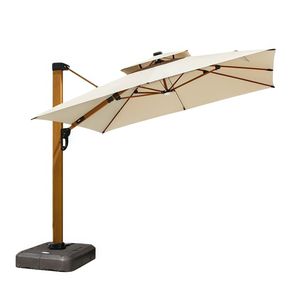 Parasols de patio en aluminium robuste de luxe à bras latéral, LED, hôtel, villa, piscine, parasol de restaurant pour l'extérieur - Product Image 3