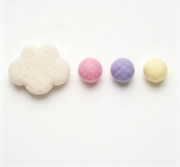 Ensemble de jouets pour animaux de compagnie en feutre de laine doux, nuages et boules de macaron, faits à la main, colorés, jouets interactifs pour chatons, pour jouer en intérieur