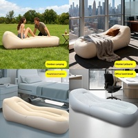 Chaise longue gonflable, siège floqué, design en forme de S, fauteuil inclinable pour piscine, plage, camping, maison, léger et portable