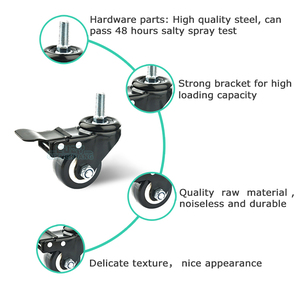 Universal räder Rollen leise zu Richtungs rädern 3 4 Zoll Bremse mit Wellen handwagen Nachlauf - Product Image 2