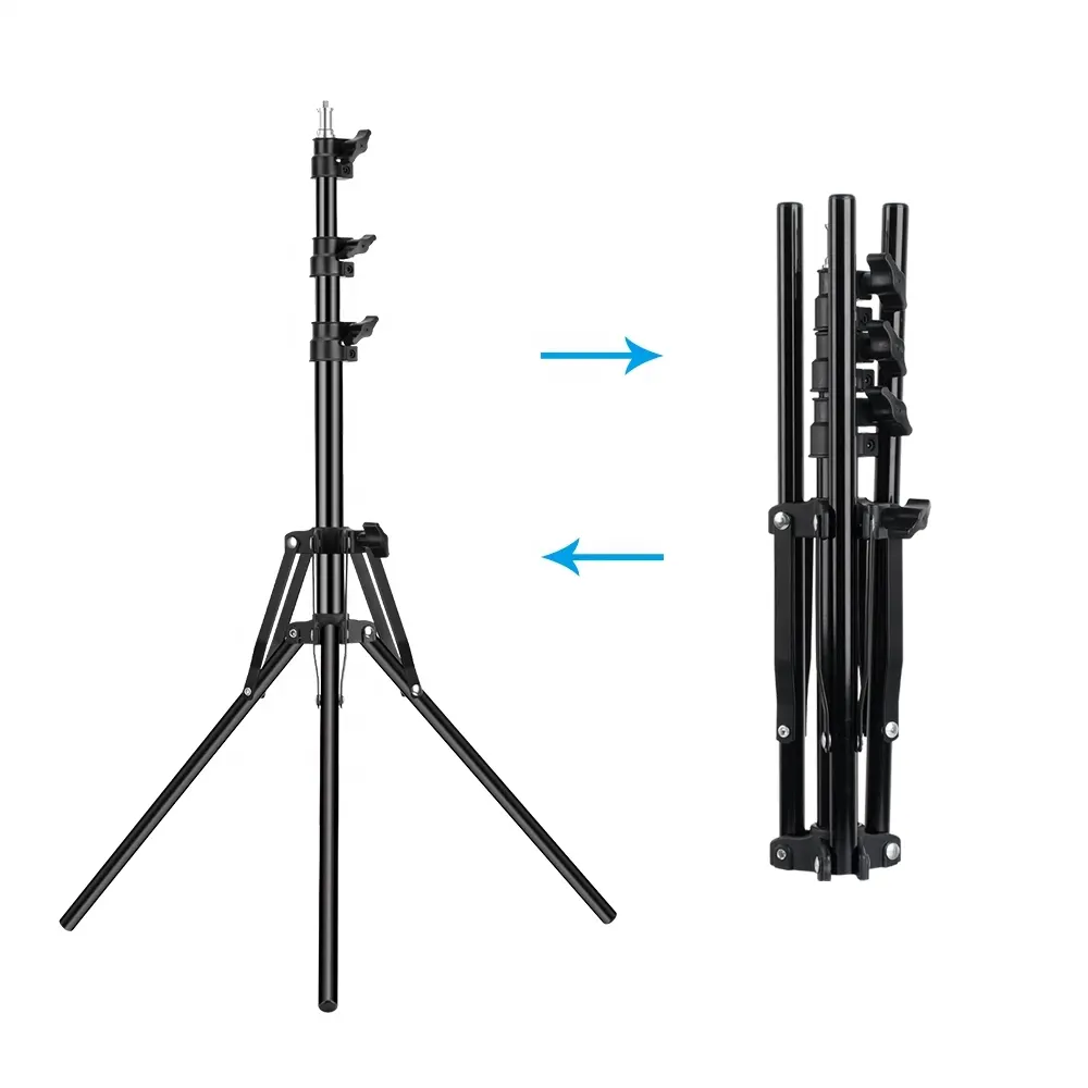 Kaliou New 2.1m Reverse Light Stand Tripod with 1/4 Screw Head for Smartphone Softbox Flash Umbrella Reflector Ring Light