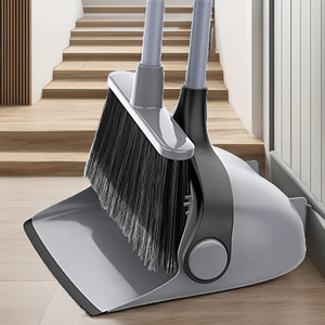 Juego de Escoba y Recogedor de Acero Moderno <span class=keywords><strong>MR</strong></span>.SIGA, Escoba de PET con Mango Largo Ajustable, Ligero, Combinación Vertical para Limpieza de Pisos y Vestíbulos del Hogar - Product Image 2