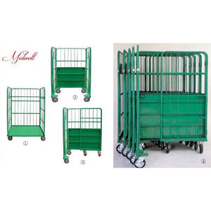 बड़ी क्षमता बड़े Foldable स्टील रोल कंटेनर गोदाम भंडारण रोलिंग फूस पिंजरे ट्राली - Product Image 6
