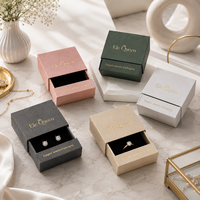 Scatola di Lusso per Gioielli in Cartone da 1400g con Cassetto Scorrevole, Packaging Personalizzato con Logo per Anelli, Orecchini, Collane e Marchi di Gioielleria